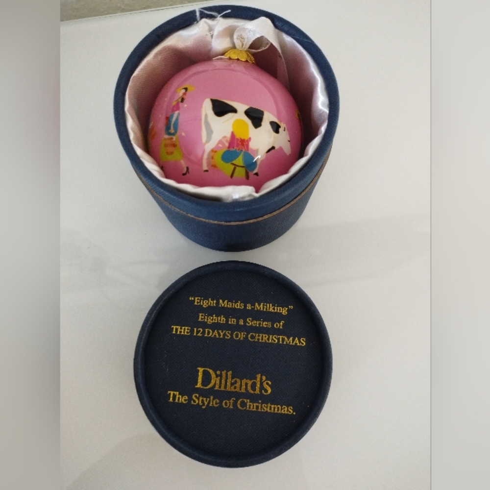 Dillard's 2014 12 Days Of Christmas Ornament- 8 Maids A Milking